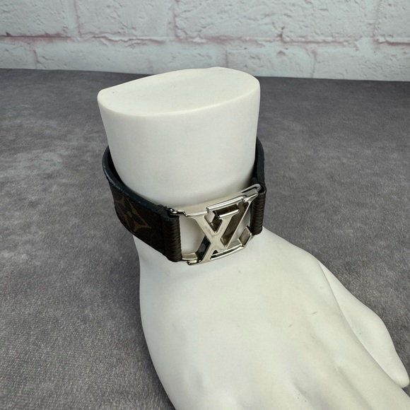 Louis Vuitton Bracelet Hockenheim Brown Black Monogram Macassar M6141 Canvas - Picture 6 of 15